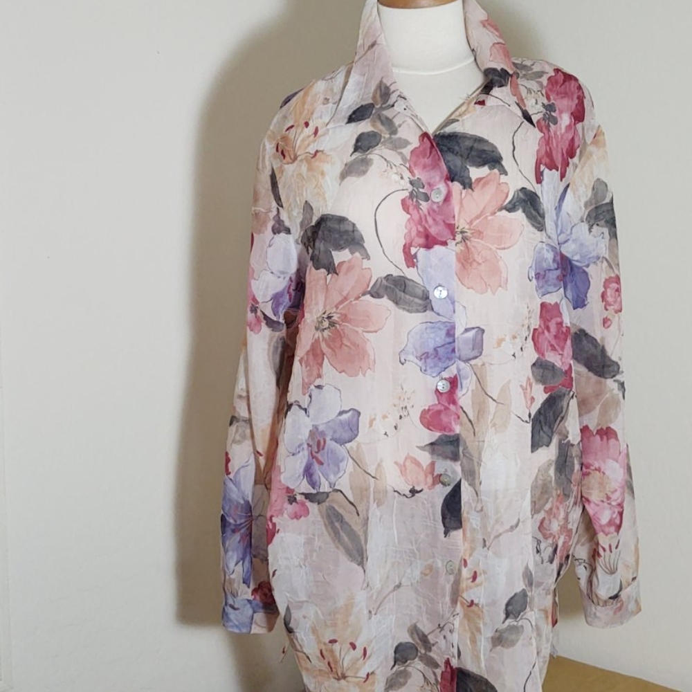 Fitting Image floral print button down shirt